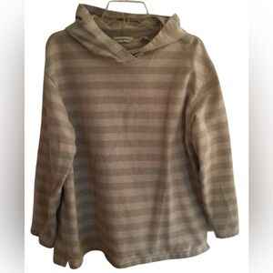 G.H. Bass & Co. Gray & Peach Colored Hooded Sweatshirt Size Large